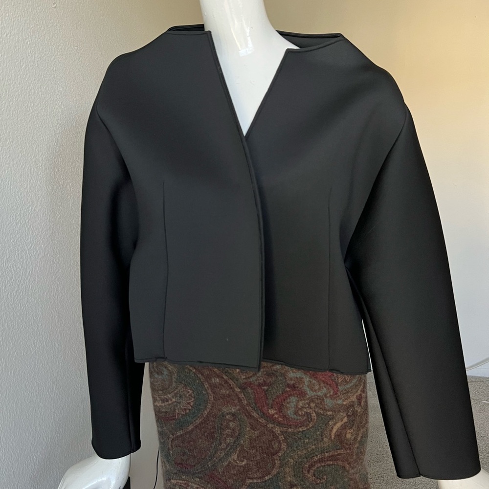 Derek Lam 10 Crosby Hi-Low Black Crop structure jacket size 6